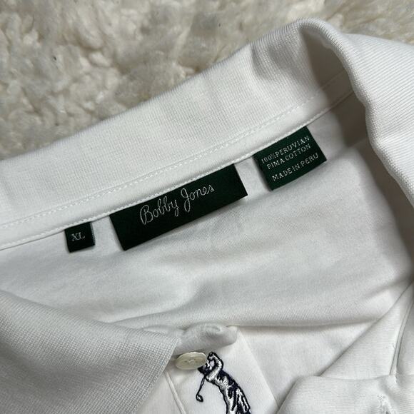 Bobby Jones 100% Peruvian Pima Cotton Golf Shirt Super Soft White XL ST13 - Picture 3 of 10